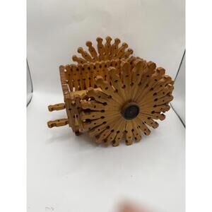 Folk Tramp Art, Vintage, Clothespin Wagon, Mid Century, Americana, Farmhouse